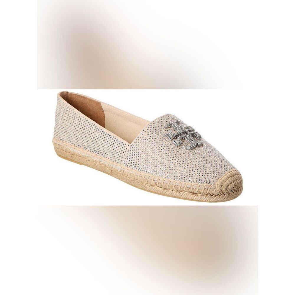 Tory Burch Crystal-Embellished Nude Espadrille Size 9.5